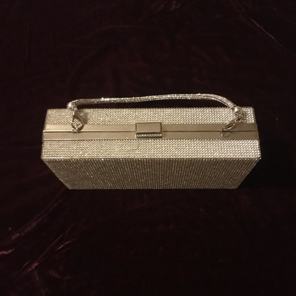 Bling Rectangle Evening Tote Clutch Crossbody Bag - Picture 3 of 10